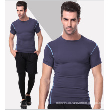 Plain Spandex / Polyester Sportswear Gym T-Shirt für Männer